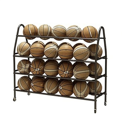 Chariot pour 35 ballons de basket-ball et volley-ball noir de garage