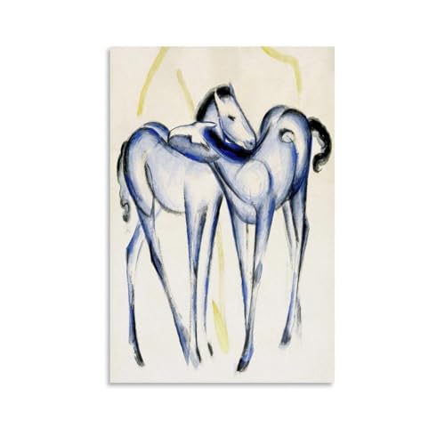 Póster de caballos azules de Franz Marc: inspira paz y estilo en las paredes de tu oficina