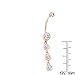 Unique 14k Dangling Belly Button Ring 1.6 Ctw Natural Diamonds (Rose Gold)