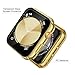 Misxi 2 Pack Tempered Glass Case Compatible for Apple Watch SE 3 (2025) SE 2 SE Series 6 Series 5 Series 4 44mm, Hard PC Screen Protector Overall Protection Cover for iWatch, 1 Gold + 1 Transparent