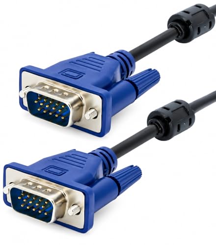 Cabo VGA Blindado 1,8 Metros - Ideal para Conectar TV, Monitor ou Notebook, Com Proteção Contra Interferências para Imagens nítidas e Estáveis
