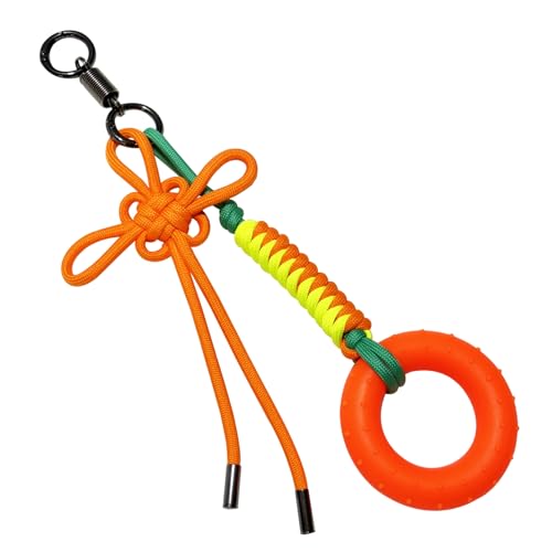 DAOSUN Paracord Bag Charms with Grip Strength Trainer, Hand-Woven Rope Purse Charms for Handbags,Totes, Backpacks Cute Bag Accessories for Women Teens, Fitness & Fashion Lovers (Orange Gripper)