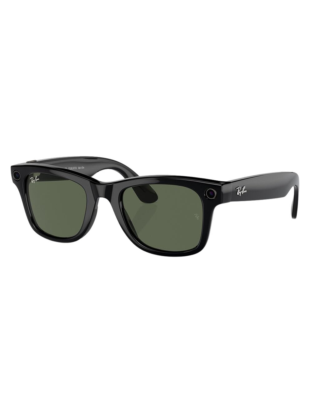 Ray-Ban Meta RW 4006 Wayfarer Sonnenbrille, Unisex, Schwarz/G-Grün, klassisch, 50/22/150