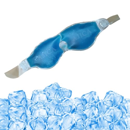 Image of Aloe Vera Cool Gel Eye Mask Summer Ice Cooling Sleeping Mask for Eye Patches Remove Dark Circles Fatigue Cool Eyes Patch Pads Eye Care (Blue Aloe Mask, Pack of 1)