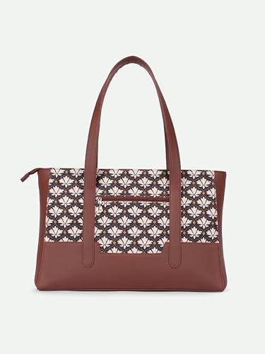 Image of ZOUK Handcrafted Vegan Leather Travel Tote Bag for Women with Multiple Compartments | Spacious Water-Resistant Shoulder Bag for Travel, Vacation, Day Trips |