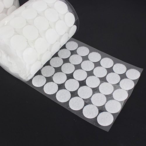 Hearsbeauty 100Pcs/Set 2cm Hook Loop Self Adhesive Coins Dots Circles Stick Tape Discs Tool - White