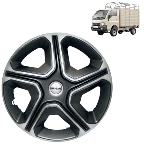 Image of PRIGAN TATA ACE Grey Silver Wheel Cover 12 inch for -TATA ACE (Set of 4 Pcs) (Press Fitting) Model Name- Nexon Grey Silver 12