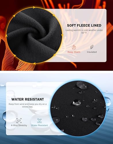 SANTINY Fleece Lined Flare Leggings Women 28.5/30.5/32 Water Resistant Winter Bell Bottom Hiking Yoga Pants with Pockets3