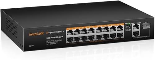 keepLiNK 16 Port PoE Switch