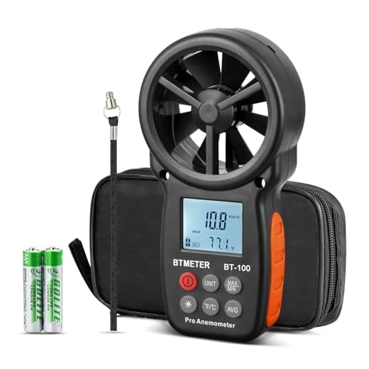 BTMETER BT-100 Handheld Anemometer, Digital Wind Speed CFM Meter Gauge Air Flow Velocity Tester for HVAC Shooting Drone, Wind Chill, 14℉-113℉ Wind Temperature