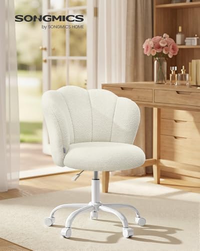 Chaise Bureau Ergonomique Pivotante Peluche, SONGMICS