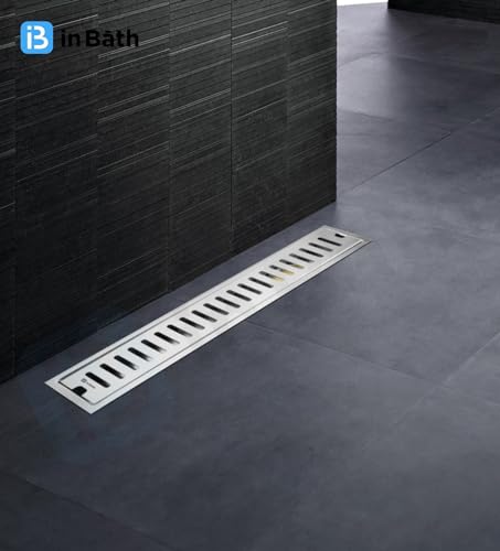 Image of InBath Classic Shower Drain Channel with Collar|Lineare Shower Drainer| Floor Drain|Stainless Steel 304 Grade| Side Hole Type (18x4 inches)