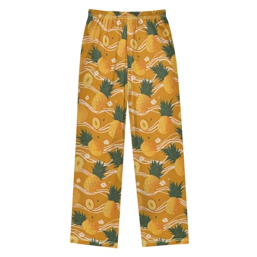 ALAZA Orange Pineapple Fruit Flower Pajama Lounge Pants Long Sleep Pajama Bottoms with Pockets2
