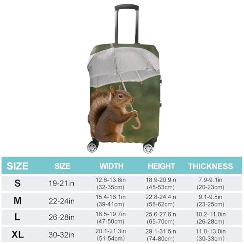 Carry on Luggage Cover Squirrel Hold A Umbrellas Suitcase Covers for Luggages Tsa Approved Travel Luggage Sleeve Protector Elastic Suitcase Protector Anti-Scratch Washable Fits 19-30 Inch Case -L2