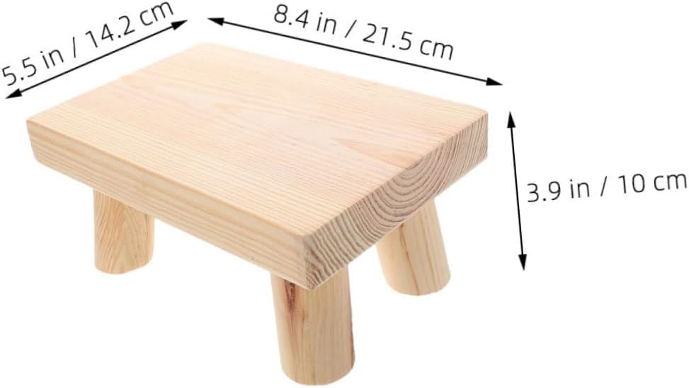 Alipis 2pcs Step Stool Portable Wooden Footstool for Bathroom Kitchen and Bedroom Childsafe Edges Easy Mobility Comfortable Support