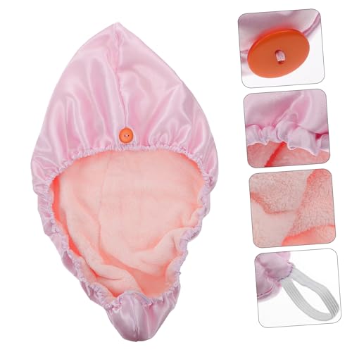 Mipcase Touca De Banho De Cetim Dupla Camada Chapéu De Cabelo Seco Toalhas Envoltórias De Cabeça Toa