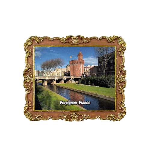 Perpignan France - Imán para nevera 3D, recuerdo de viaje, decoración de nevera, calcomanía magnética para manualidades