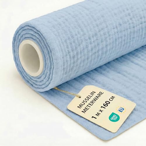 Tissu mousseline au metre 1 M x 160 cm Tissu pour loisirs creatifs et couture decoration Ideal pour vetements ameublement accessoires et projets de couture DIY...