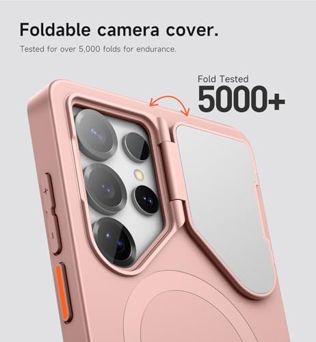 Image of SURITCH for Samsung Galaxy S25 Ultra Phone Case, Magnetic Protective Cover with Camera Cover & Adjustable Metal Kickstand for Galaxy S25 Ultra (2025)-Pink