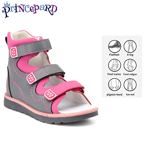 princepard Orthopedic Corrective Sandals for Kids,Children Summer High Top Shoes for Girls and Boys with Arch and Ankle Support,Anti-slip Flat Soles2