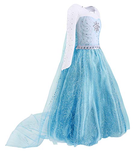 AmzBarley Princess Costumes Girls Dress for Toddler Children Birthday Party Halloween Christmas Cosplay Outfits Adventure Clothes Long Sleeves 2-10 Y