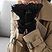 GNOLONG Fashion Y2K Fingerless Lace Knitted Gloves - Women Arm Sleeve Wrist Hand Warmers Winter Outdoor Party Cosplay (Black, One Size)