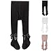 Toddler Tights Knit Leggings Stockings Pantyhose Little Girl Fashion Warm Uniform Stockings Seamless Sock for Kid (Black,0-6 Months)