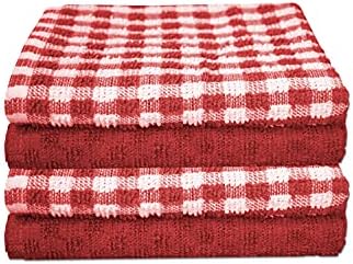 Tea Towels Set of 4 - Kitchen Hand Towels - 100% Cotton Terry Tea Towels Soft Absorbent Dish Towels (Grey, 4)
