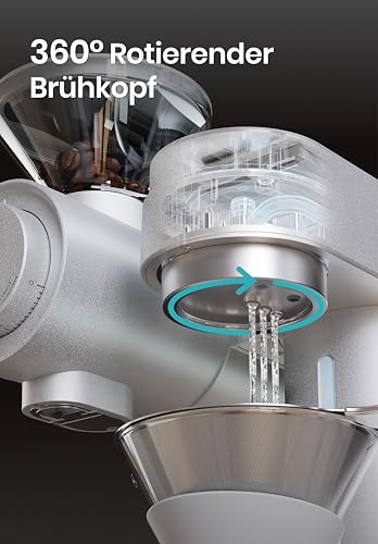 Gevi Pour Over Kaffeemaschine mit Integrierte Mahlwerk, 51 Mahlgradeinstellungen,Automatisch Barista-Modus – Bild 8