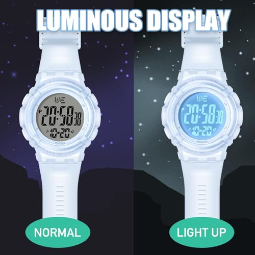 Kids Watches Digital Sport Watches for Girls Boys Outdoor Waterproof Watches with Alarm Stopwatch Child Wrist Watch Ages 7-15-Black Purple4