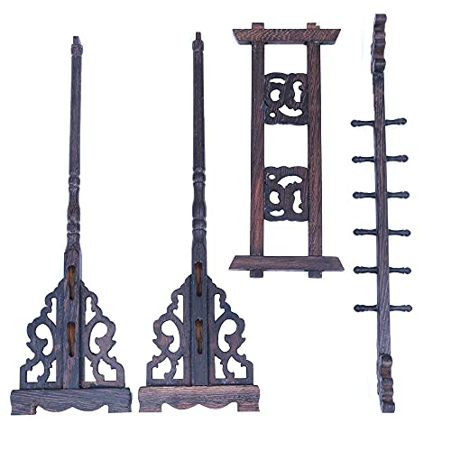 ANCLLO Sumi Kalligraphie-Stiftehalter mit 12 Stiften, Wenge-12-Pin Wenge Bürstenhalter Holzschnitzerei Kalligraphie Sumi Bürstenhalter Kalligraphie Ständer Regal Chinesische Bürstenhalter