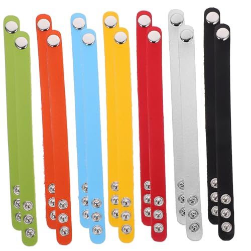 HEALSOPTHY 14stücke Lederarmband Blanko Verstellbar DIY Gravurarmbandrohling Bastelarmband Gravurarmband Dekoratives Armband Für Alltag Party Konzert Bar