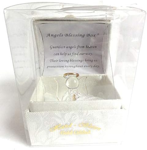BCBGMAXAZRIA Glass GUARDIAN ANGEL BLESSING BOX Verse Gold Gilded Detail