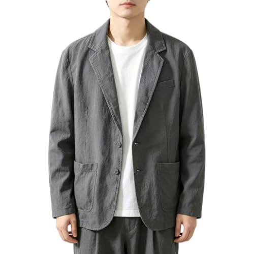Blazer léger en coton non doublé veste ajustée deux boutons respirante