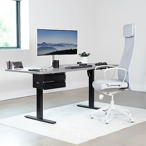 Image of VIVO 16 inch Slide Out Dual Tier Desk Drawer, Under Desk 2 Layer Storage, Black, DESK-DR02