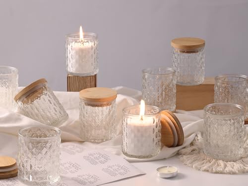 NITIME 15pcs 7.5oz Candle jars for Making Candles, Clear Glass
