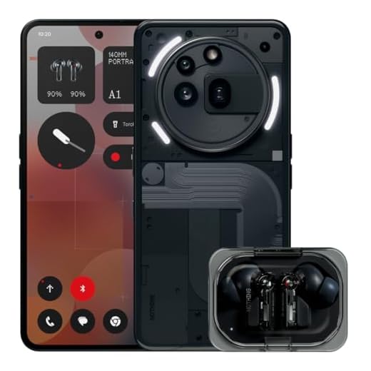 Nothing Phone (3a) Pro 256 GB - Handy mit 50 MP Periskop-Kamera, 50 MP Hauptkamera - Schwarz Ear (a) Schwarz