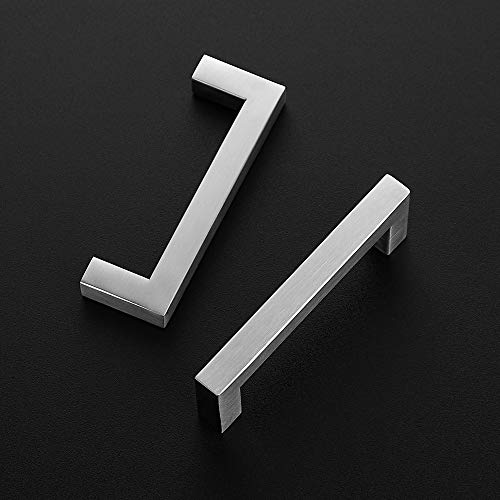 Image of Ravinte Satin Nickel Cabinet Handles Drawer Pulls, 3-3 /4 Inch, 15 Pack | Square Bar Grip, Smooth Drawer Pull Feel, Kitchen Cabinet Update, For Cupboards, Drawers, Dressers, Hardware Projects