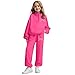 Girls Sweat Suits Size 14-16 2 Piece Sweat Sets For Girls Stand Up Collar Toddler Half Zip Pullover Sweatshirt Sweatpant With Bows Fashion Spring Girl Outfits Hot Pink 7-8 Years