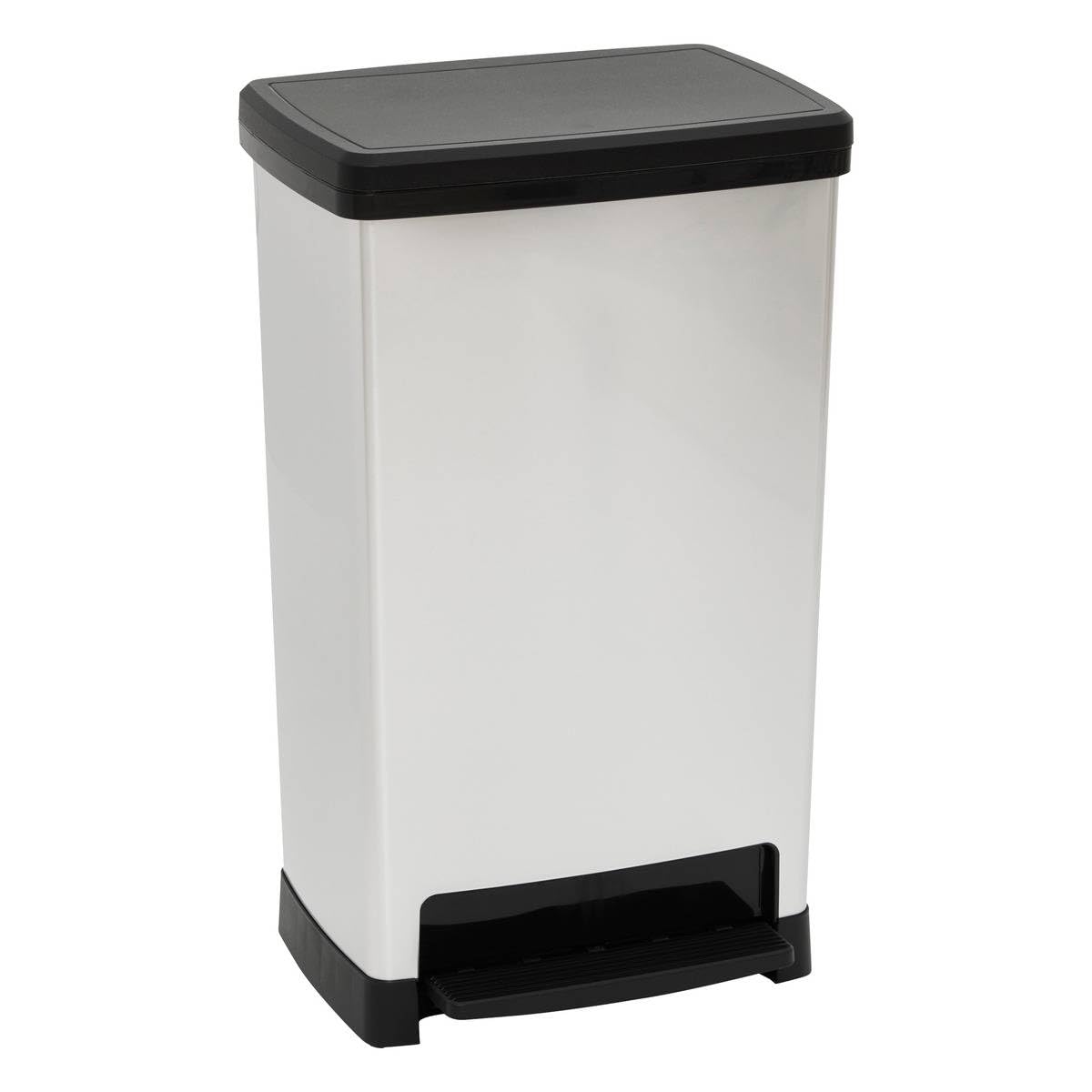 5Five - Poubelle Argenté - 50l - Poubelle, Design Moderne, Accessoire de Cuisine et Salle de Bain