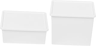 2Pcs Household Storage Boxes with Lids Organizing Bins for Bedroom and Desktop and Dustproof Storage Holders for Home Supplies