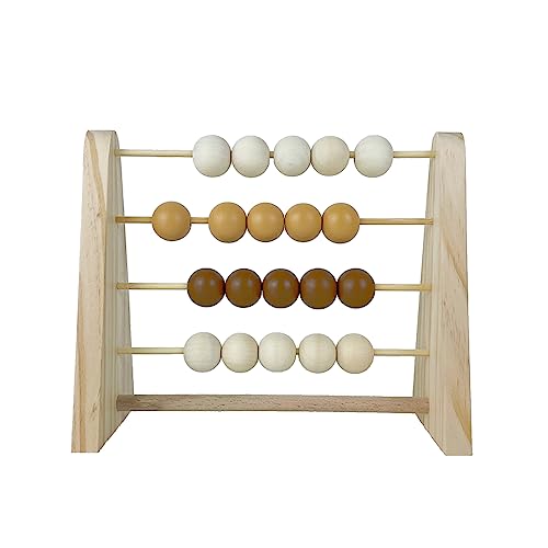 Cemaystic 木製アバカス 北欧風デザイン ? ビーズ付き知育玩具 安全天然材使用 3歳以上向け家庭教室保育園対応 (A)
