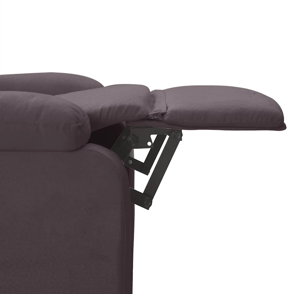 Fotel relaksacyjny, ciemnobrązowy materiał z regulowaną funkcją leżenia, ergonomiczna tapicerka, rama drewniano-metalowa, wygodny mebel do siedzenia do salonu, biura, kącika do czytania i