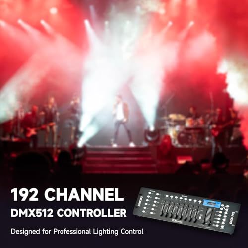 Image of da.beatz. Presents 192 Channels Professional Master 240 Scenes Dmx512 Dj Mixer Controller For Stage, Disco And Dj, Weddings, Pubs, Par Lights And Moving Head Lights, Black