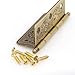 4 PCs Embossed Brass Hinges - Decorative Flap Hinges with Flower Patterns for Wooden Chest Trunck Cabinet Cupboard, Plate Length 2.6