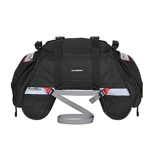 image for ViaTerra 100% WaterProof ClawMini Motorcycle Rear/Tail/Seat Bag (Black