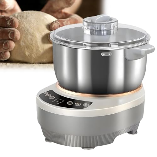 JIYINGHUI Amasadora con Función de Fermentación, Batidora de Harina Y Masa de Acero Inoxidable Antiadherente, con Temporizador Y Panel Táctil, para Pan, Pizza, Panqueques, Dumplings Y Masa Madre 7L