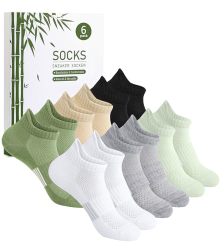 Vertkser Ankle Socks for Women,Breathable Bamboo Viscose Athletic Socks, Moisture Wicking for Sneakers Running Gym