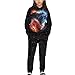 TOADDMOS Galaxy Boys Sweatsuit Size 5-6 Stylish Wolves Hoodies Sweatshirts and Sweatpants Kids Tracksuits Fashion Long Sleeve Hoodie Sweatsuit Set Fall Outfits for Boys 5-6 Years