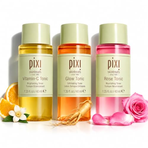 Pixi Beauty Tonic Trio | Trial Gift Set with 3 Pixi Favorite Toners | Hydrating, Gentle Exfoliating...